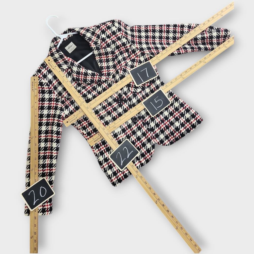 Hillard and Hanson Blazer Womens 6 Plaid Fitted Made in USA Casual Office Short - Picture 4 of 11